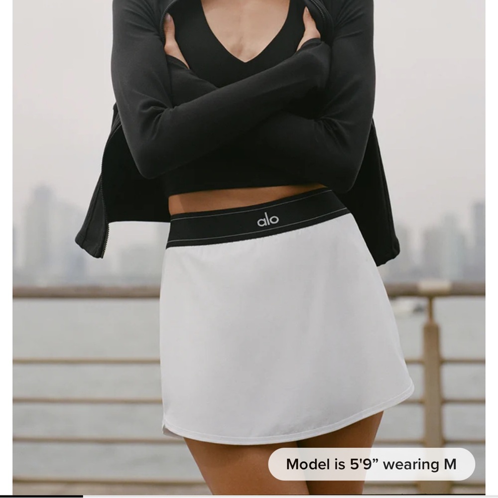 ALO Match Point Tennis Skirt in White